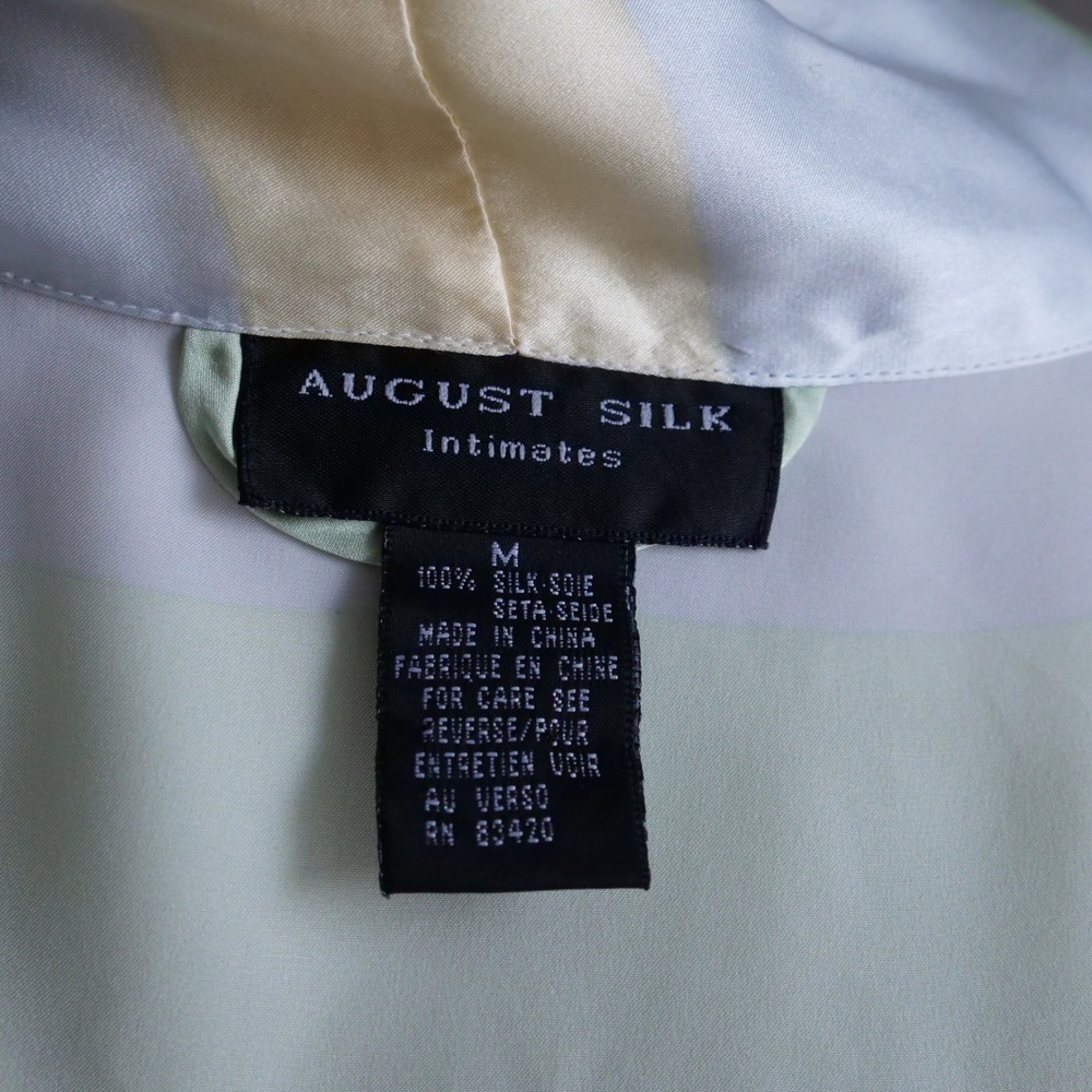 Modern August Silk pastel striped silk wrap robe - Picture 5 of 8